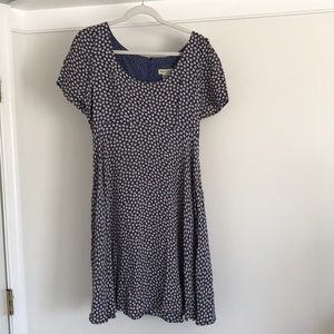 Ann Taylor Blue and White Midi Dress